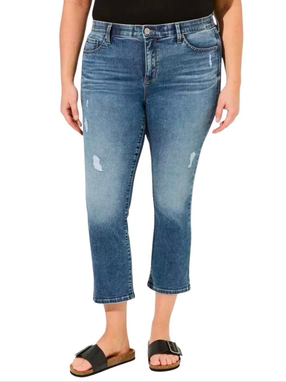Torrid Super Soft Sky High Kick Boot High Rise Jean Cropped Stretch 14 NWT